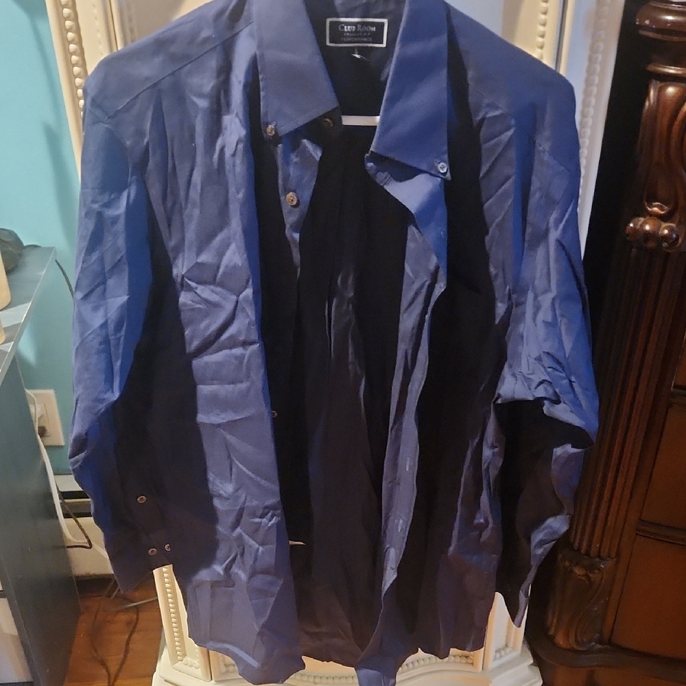 Club Room Men's Blue Dress Shirt
